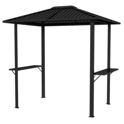 屋外グリリング 6x8 ハードタップ BBQ ガイゼボ 2 サイドシェルフ 102 lbs H92.5 x W96.5 x D70.9
