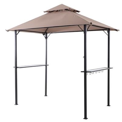 屋外パティオ グリル ガイゼボ テント AJUNION 5x8 鋼筋枠の二階建てのBBQ天幕