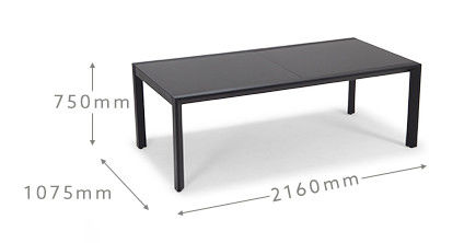 拡張可能なパティオセット L 336.5 x W 107.5 x H 75cm AJUNION アウトドア アルミ 食卓