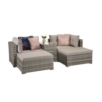 アウトドアラウンジセット 金属フレーム AJUNION ラタンガーデン家具 W52 x D56 x H87cm