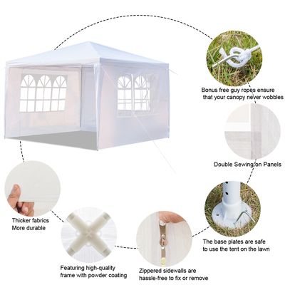 パウダーコーティング AJUNION 10' x 20' 屋外テント 屋根裏テント 結婚式パーティーのためのガゼボパビリオン