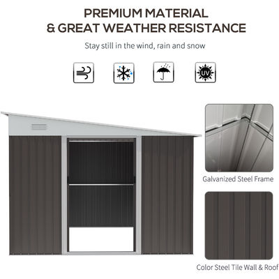 11x9ft メタル 屋外 倉庫 庭 建物 棚 粉末 塗装 仕上げ