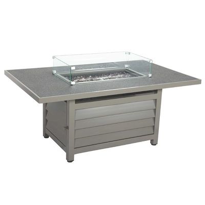 メタル AJUNION 6 席 屋外家具 壁炉テーブルとロープ織りアームチェア