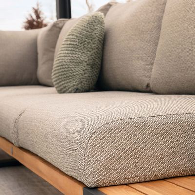現代的なスタイリッシュ ティーク木 屋外角ソファ ラウンジ セット 商用 ホテル ビラ
