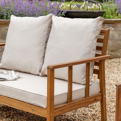 パティオ 固木 庭 セット ティーク 木 屋外 家具 ソファ セット 庭 休憩席