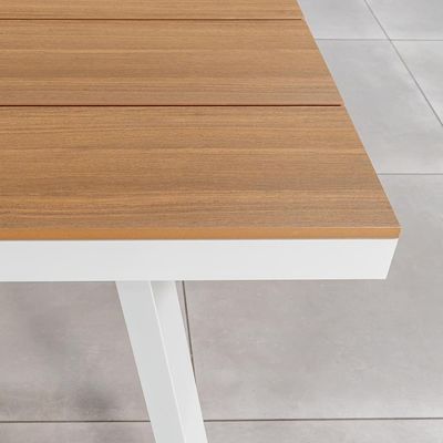メタルガーデンダイニング家具 ロープ織り ダイニングチェア 6 席 屋外ダイニングセット