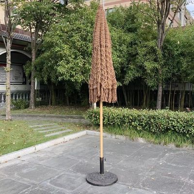 屋外ビーチ 庭 日傘 木色とポリエステル素材のタッセル