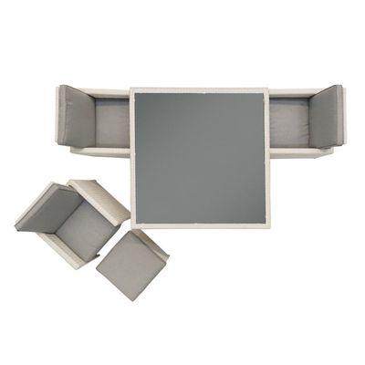 AJUNION PE ラタン 外食用家具 4人用セット コンパクトガーデン家具