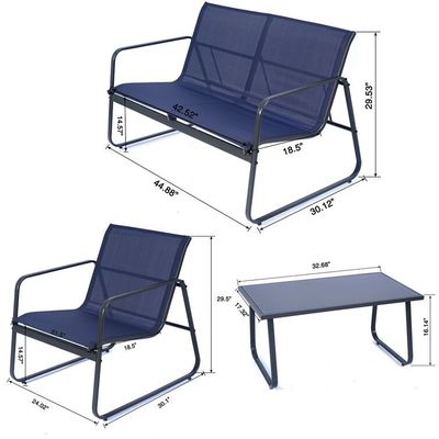 堅牢でスタイリッシュ AJUNION 4 パーツ 屋外家具 スタール メタル 庭 セット