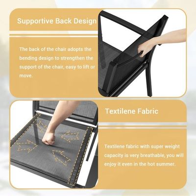 現代的でスタイリッシュ AJUNION 4 パーツ スチール ガーデン 家具 ソファ コーヒーテーブルセット
