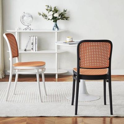 ノルディック スタッケブル PP プラスチック ラタン ディナーチェア 屋外ガーデン カフェ レストラン
