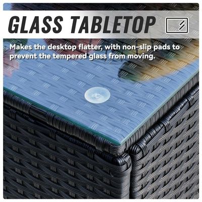 アウトドア家具 AJUNION 7 パーツ PE ラタン ワイカー 庭用のソファセット
