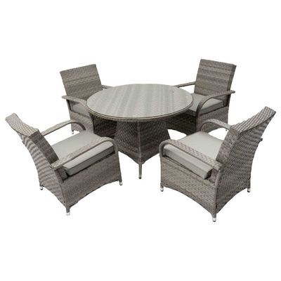 丸いテーブル 屋外食堂家具 4人座用庭セット AJUNION