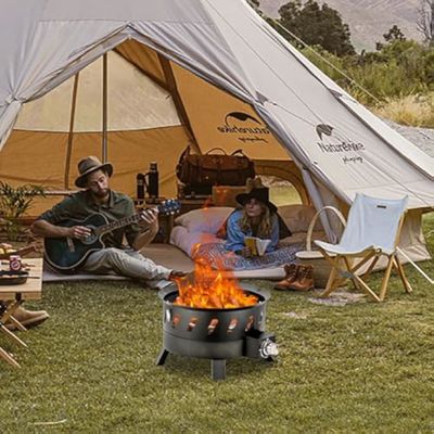 外野でのキャンプのためのポータブルプロパン火穴