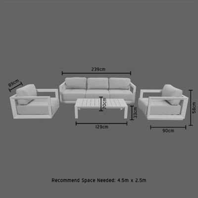 アルミモジュラーパティオ家具 AJUNION 4 パーツ 屋外 リビング ソファー セット