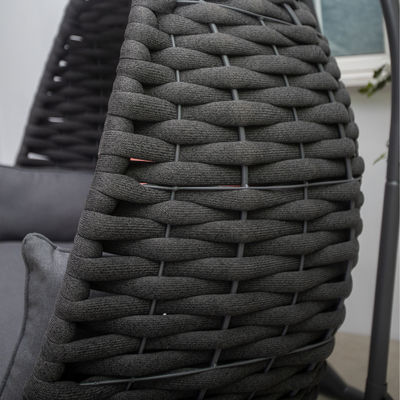 80kg 負荷容量 PE ラタン デラックス 屋外家具用 双席 スイングエッグチェア