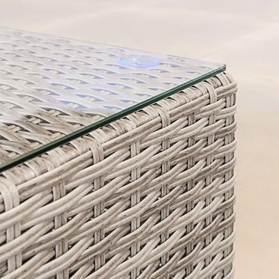 大型 L 形 庭ソファ PE ワイカー 屋外ソファ 8 パーツ ラタン 屋外 家具 セット