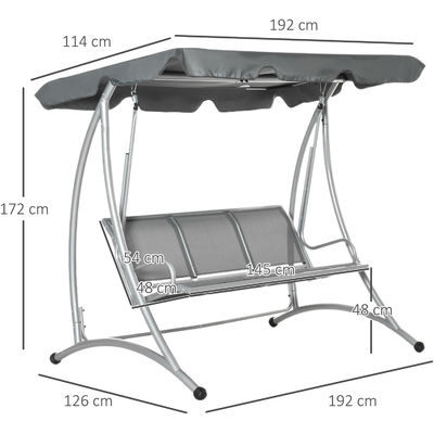 190L×130W×172Hcm ガーデンハンマック ベンチ スイング 調節可能な天井 AJUNION
