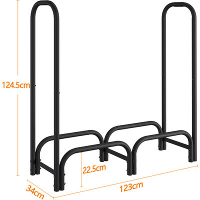 AJUNION 屋内と屋外収納用の薪ストック W123 x D34 x H124.5cm