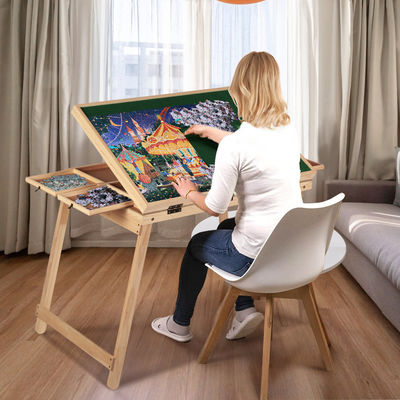 パズルボードカバー 木製 折りたたみ引き出し 脚付きパズルテーブル 1500pcs AJUNION