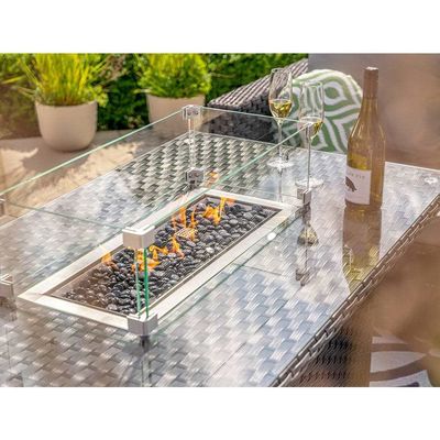 モジュラルの家具 ワイカーラタン 屋外セット 炉穴テーブル AJUNION ガーデンデザイン