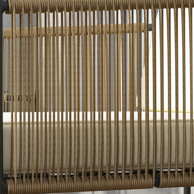 AJUNION メタルパティオ家具セット ラタン コーヒーテーブル付き 織布外壁家具