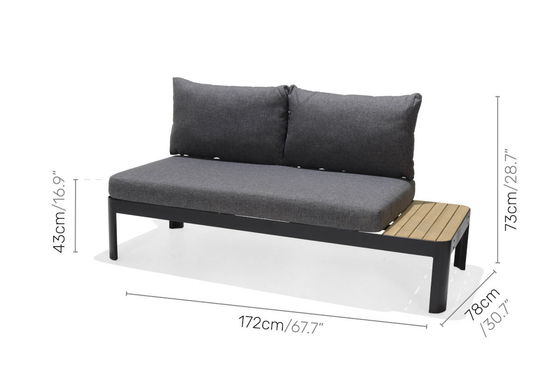 アルミモジュール式庭具 L172xW72xH43cm AJUNION 屋外チェイス セクションセット