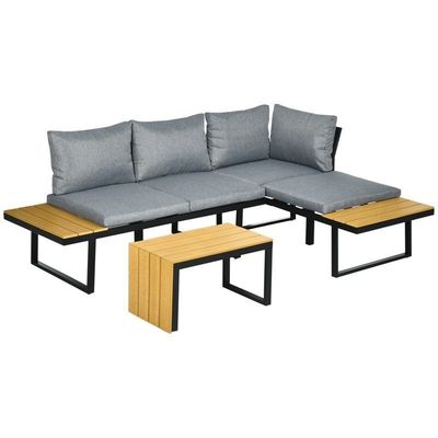 ソファセット AJUNION モジュール式庭の家具のためのアルミニウム屋外コーナーラウンジセット