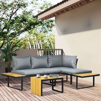 ソファセット AJUNION モジュール式庭の家具のためのアルミニウム屋外コーナーラウンジセット