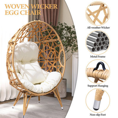一般 屋外 家具 折りたたみ Yes Round Pe Rattan Wicker Egg Sofa クッション付き椅子