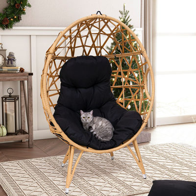 一般 屋外 家具 折りたたみ Yes Round Pe Rattan Wicker Egg Sofa クッション付き椅子