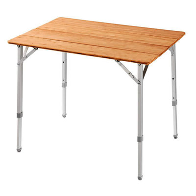 100*65cm テーブルトップ バンブー 木製 金属 折りたたみ ピクニック 屋外キャンプ用 食卓