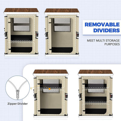 一般 屋外家具 キャンプ 収納器用オーガナイザーキャビネット付き 折りたたむ料理テーブル