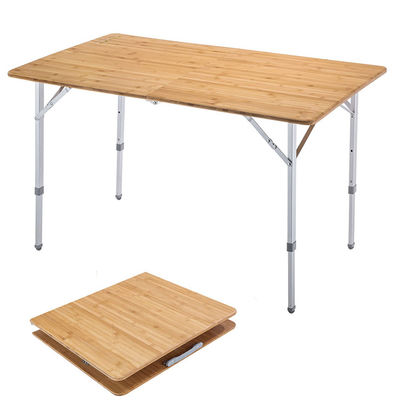 120*70cm テーブルトップ パティオ ガーデン バンブー アルミニウム 折りたたみテーブル ピクニック キャンプ 食事