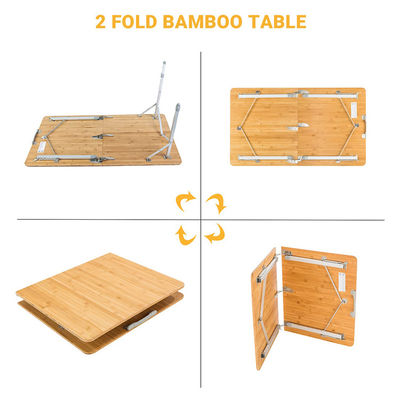 120*70cm テーブルトップ パティオ ガーデン バンブー アルミニウム 折りたたみテーブル ピクニック キャンプ 食事