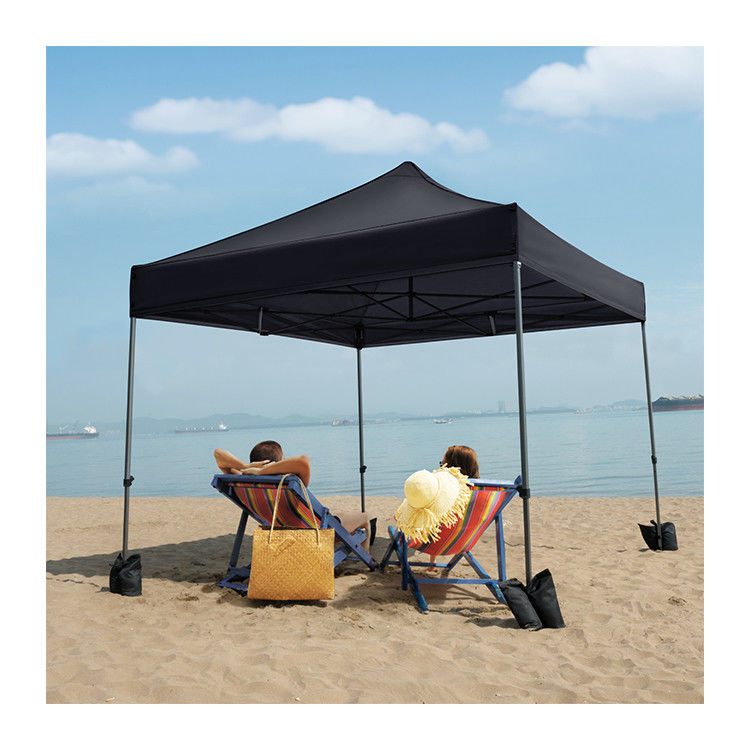 屋外ビーチ 日陰 陽台 テント D300 x W300 x H341cm 砂袋付きポップアップ 屋根裏棚