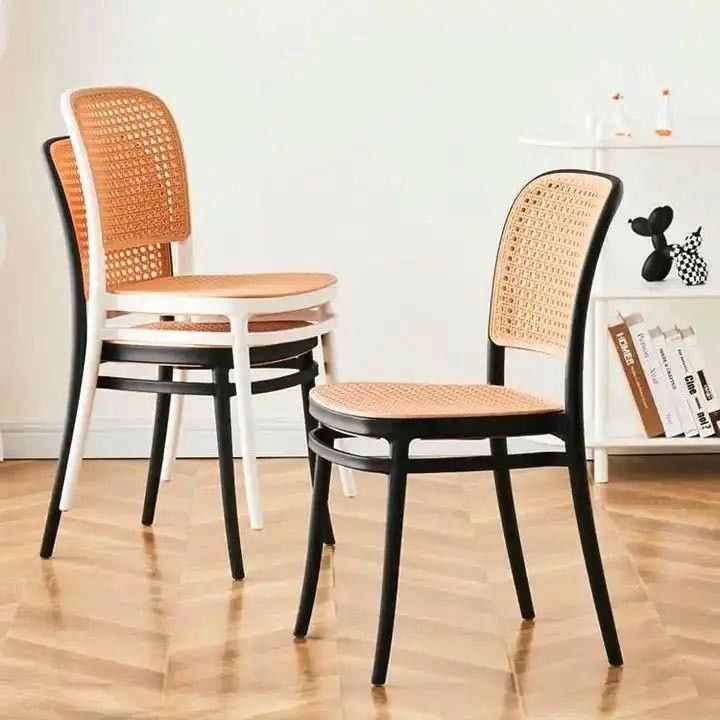 ノルディック スタッケブル PP プラスチック ラタン ディナーチェア 屋外ガーデン カフェ レストラン