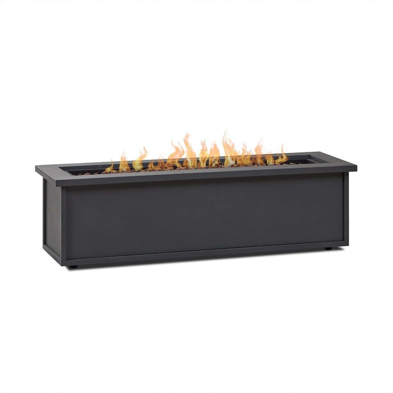屋外用家具 ガス用火槽テーブル 48"L x 15"W x 13.5"H 屋外生活に最適
