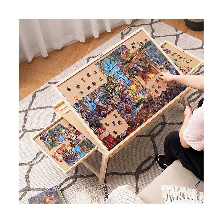 折りたたむ木製テーブル パズルボード AJUNION 1000ピース パズル 31.1 x 22 x 24