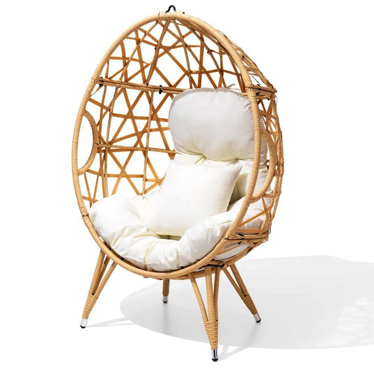 一般 屋外 家具 折りたたみ Yes Round Pe Rattan Wicker Egg Sofa クッション付き椅子